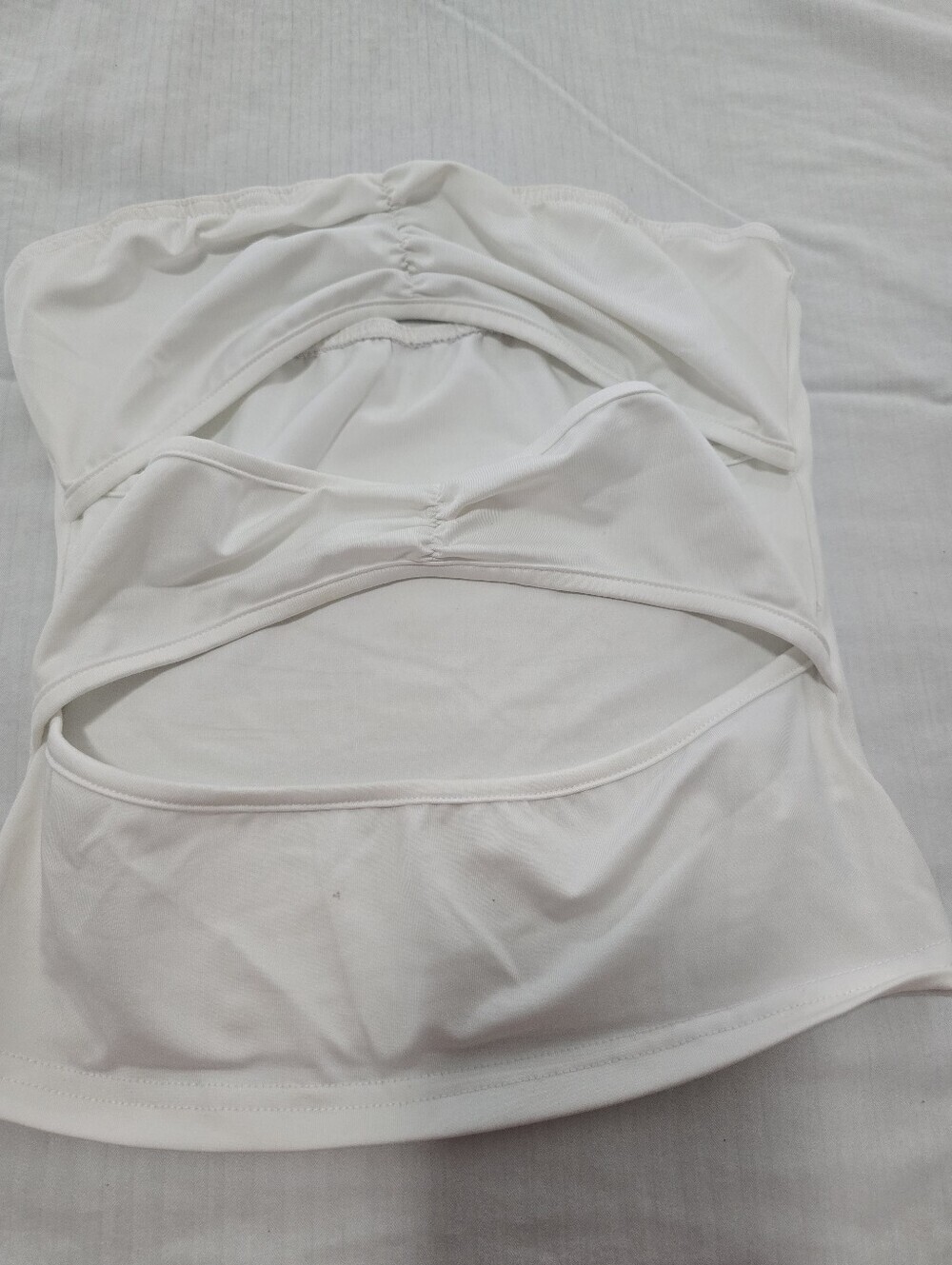 White Strapless Bandeau Top - Smooth Stretch